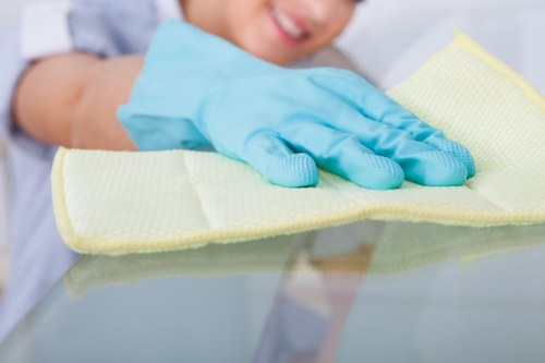 Protective PPE used by a carpet cleaning technician during work