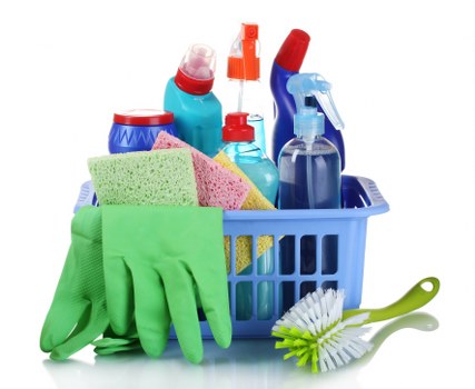 Office cleaners in SW2 sanitising desks and shared work areas