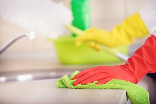 Graphic showing analytics and performance monitoring for a cleaning service website